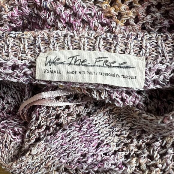 Free People We the Free Open Knit Multicolor Deep V-Neck Sweater Vest Size XS - Picture 6 of 9